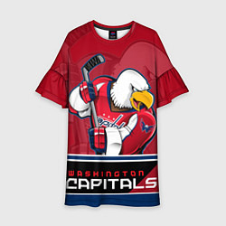 Платье клеш для девочки Washington Capitals, цвет: 3D-принт