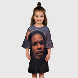 Платье клеш для девочки ASAP Rocky: Black Hip-Hop, цвет: 3D-принт — фото 2