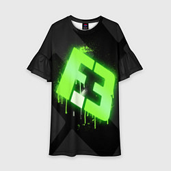 Платье клеш для девочки Flipsid3: Black collection, цвет: 3D-принт