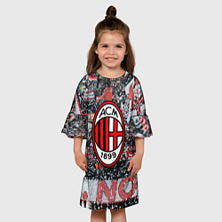 Платье клеш для девочки Milan FC цвета 3D-принт — фото 2