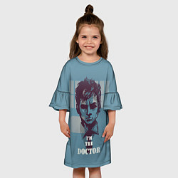 Платье клеш для девочки I'm the doctor, цвет: 3D-принт — фото 2