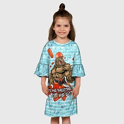 Платье клеш для девочки Строитель 4, цвет: 3D-принт — фото 2