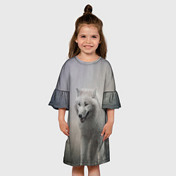 Платье клеш для девочки Волк, цвет: 3D-принт — фото 2