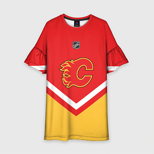 Детское платье NHL: Calgary Flames / 3D-принт – фото 1
