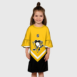 Платье клеш для девочки NHL: Pittsburgh Penguins, цвет: 3D-принт — фото 2