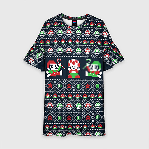 Детское платье Mario Bros Christmas / 3D-принт – фото 1