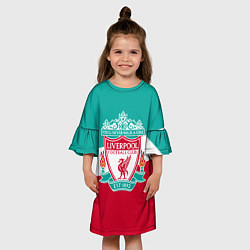 Платье клеш для девочки Liverpool: You'll never walk alone, цвет: 3D-принт — фото 2