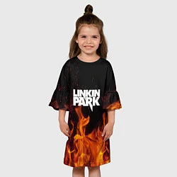 Платье клеш для девочки Linkin Park: Hell Flame, цвет: 3D-принт — фото 2