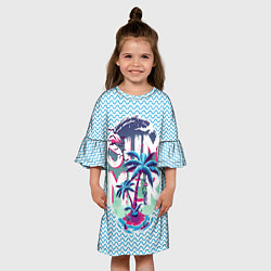 Платье клеш для девочки Summer End, цвет: 3D-принт — фото 2