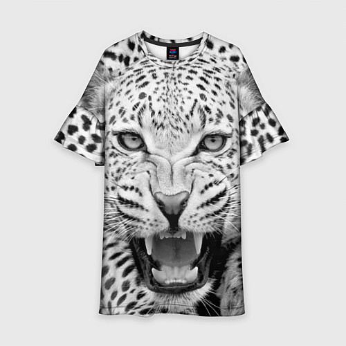 Детское платье Белый леопард / 3D-принт – фото 1