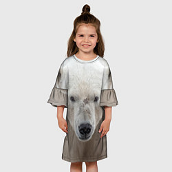 Платье клеш для девочки Белый медведь, цвет: 3D-принт — фото 2