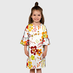Платье клеш для девочки Летние цветы, цвет: 3D-принт — фото 2