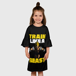 Платье клеш для девочки Train Like a Beast, цвет: 3D-принт — фото 2