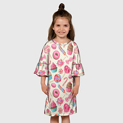 Платье клеш для девочки Радости для сладости, цвет: 3D-принт — фото 2