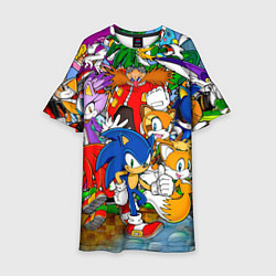 Платье клеш для девочки Sonic Stories, цвет: 3D-принт