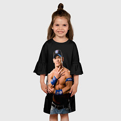 Платье клеш для девочки Джон Сина борец, цвет: 3D-принт — фото 2