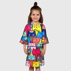 Платье клеш для девочки Отряд котиков, цвет: 3D-принт — фото 2