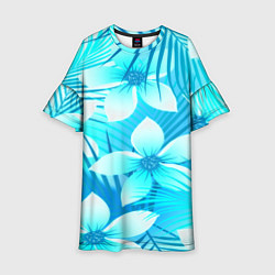 Платье клеш для девочки Tropical Flower, цвет: 3D-принт