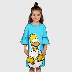 Платье клеш для девочки Аппетит Гомера, цвет: 3D-принт — фото 2