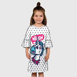 Платье клеш для девочки Смех единорога, цвет: 3D-принт — фото 2
