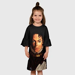 Платье клеш для девочки Король Майкл Джексон, цвет: 3D-принт — фото 2