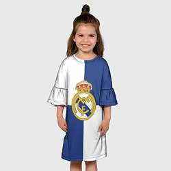 Платье клеш для девочки Real Madrid: Blue style, цвет: 3D-принт — фото 2