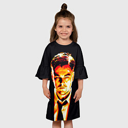 Платье клеш для девочки Леонардо Ди Каприо, цвет: 3D-принт — фото 2