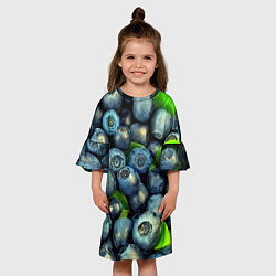 Платье клеш для девочки Голубика, цвет: 3D-принт — фото 2