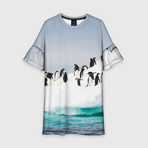 Детское платье Пингвины на айсберге / 3D-принт – фото 1