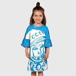 Платье клеш для девочки Гагарин: CCCP, цвет: 3D-принт — фото 2