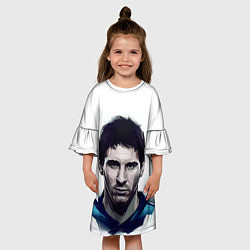 Платье клеш для девочки Лионель Месси, цвет: 3D-принт — фото 2