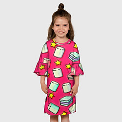 Платье клеш для девочки Сладости, цвет: 3D-принт — фото 2
