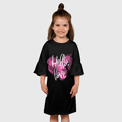 Платье клеш для девочки Hello Love!, цвет: 3D-принт — фото 2
