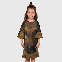 Платье клеш для девочки Взгляд собаки, цвет: 3D-принт — фото 2