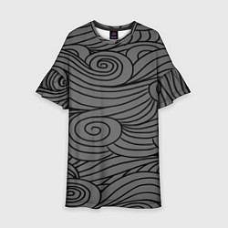 Платье клеш для девочки Gray pattern, цвет: 3D-принт