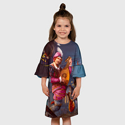 Платье клеш для девочки Лютик, цвет: 3D-принт — фото 2