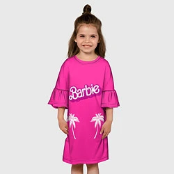 Платье клеш для девочки Barbie пальмы, цвет: 3D-принт — фото 2