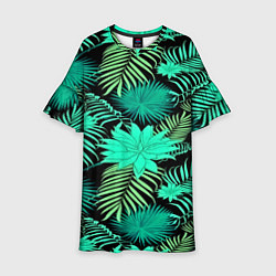 Платье клеш для девочки Tropical pattern, цвет: 3D-принт