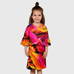 Платье клеш для девочки Акварельный цвет, цвет: 3D-принт — фото 2