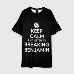 Платье клеш для девочки Keep Calm & Breaking Benjamin, цвет: 3D-принт