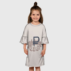 Платье клеш для девочки Рубль, цвет: 3D-принт — фото 2