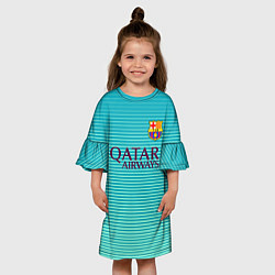 Платье клеш для девочки Barcelona FC: Aqua, цвет: 3D-принт — фото 2