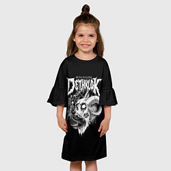 Платье клеш для девочки Dethklok: Goat Skull, цвет: 3D-принт — фото 2
