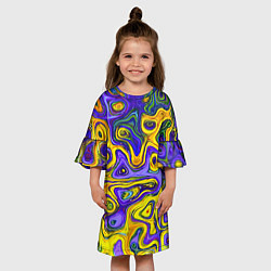 Платье клеш для девочки Цветная текстура, цвет: 3D-принт — фото 2