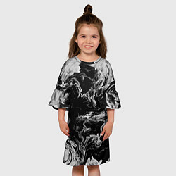 Платье клеш для девочки Vortex gray, цвет: 3D-принт — фото 2