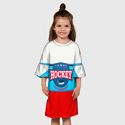 Платье клеш для девочки Hockey Russia, цвет: 3D-принт — фото 2