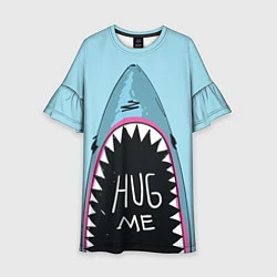 Платье клеш для девочки Shark: Hug me, цвет: 3D-принт