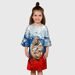 Платье клеш для девочки Буйвол, цвет: 3D-принт — фото 2