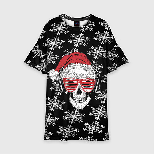 Детское платье Santa Skull хипстер / 3D-принт – фото 1