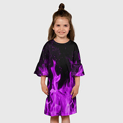 Платье клеш для девочки Фиолетовый огонь, цвет: 3D-принт — фото 2